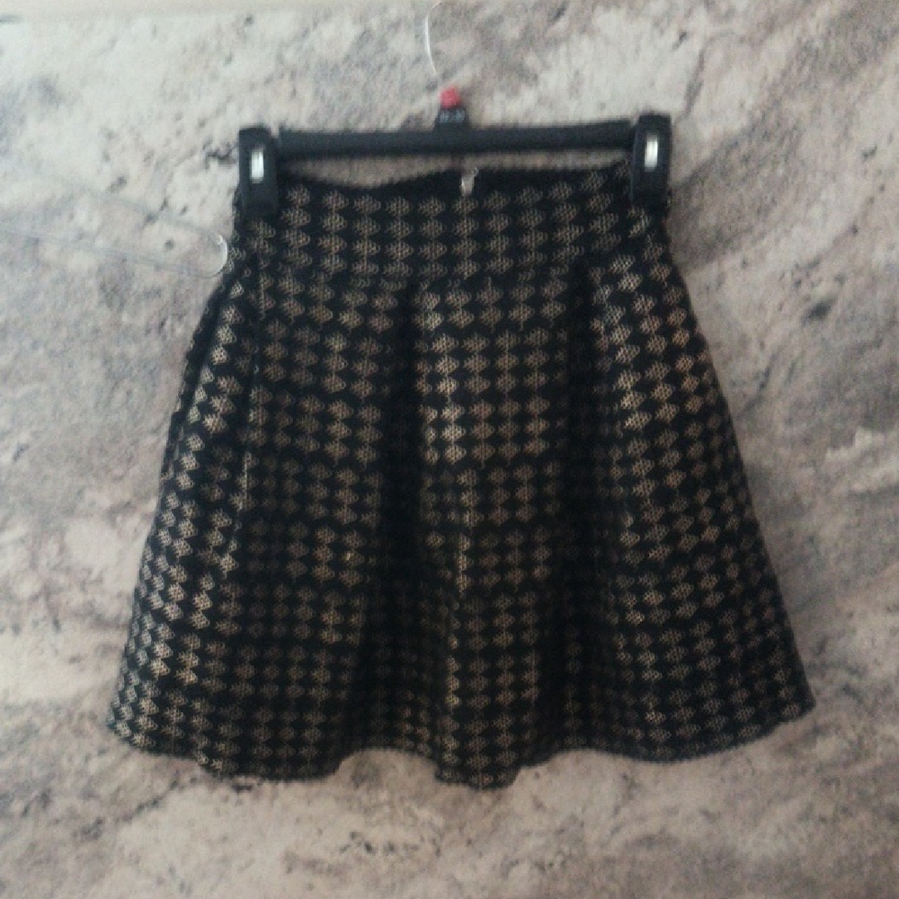 Blue Rain Black and Gold Mini Skirt